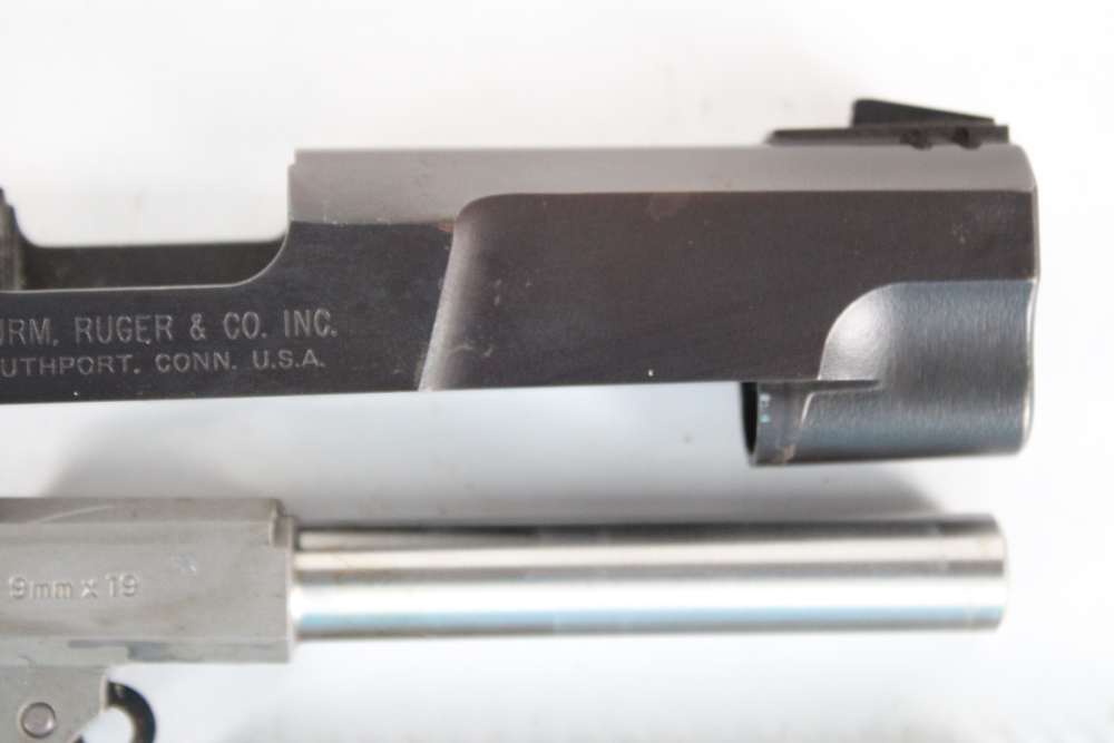 RUGER P89 9MM BLUED PISTOL PARTS LOT – SLIDE BARREL GRIPS & INTERNALS-img-2