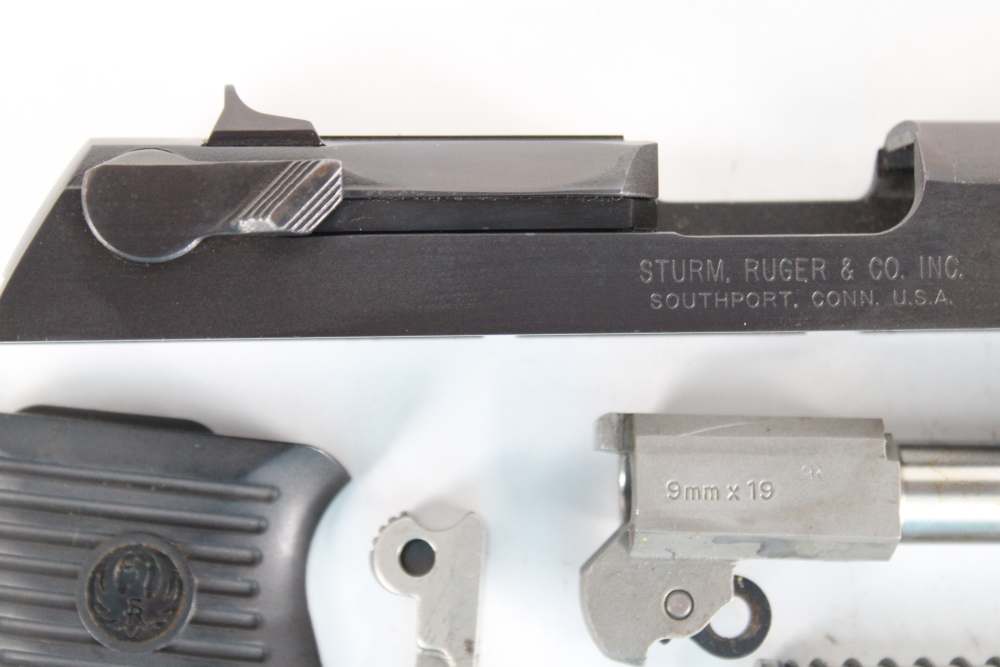 RUGER P89 9MM BLUED PISTOL PARTS LOT – SLIDE BARREL GRIPS & INTERNALS-img-3