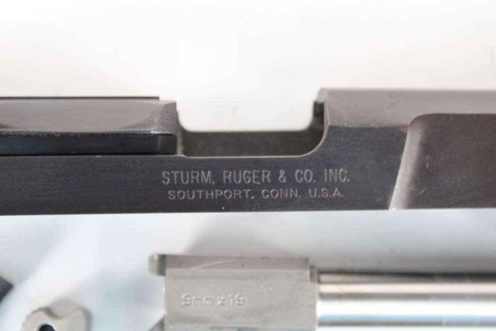 RUGER P89 9MM BLUED PISTOL PARTS LOT – SLIDE BARREL GRIPS & INTERNALS-img-1