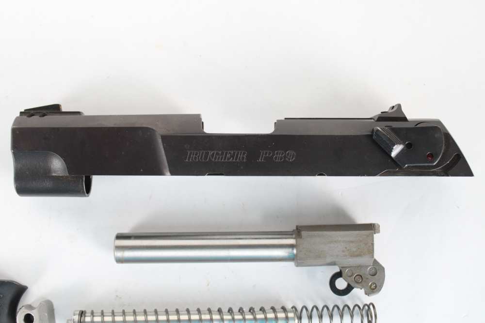 RUGER P89 9MM BLUED PISTOL PARTS LOT – SLIDE BARREL GRIPS & INTERNALS-img-4