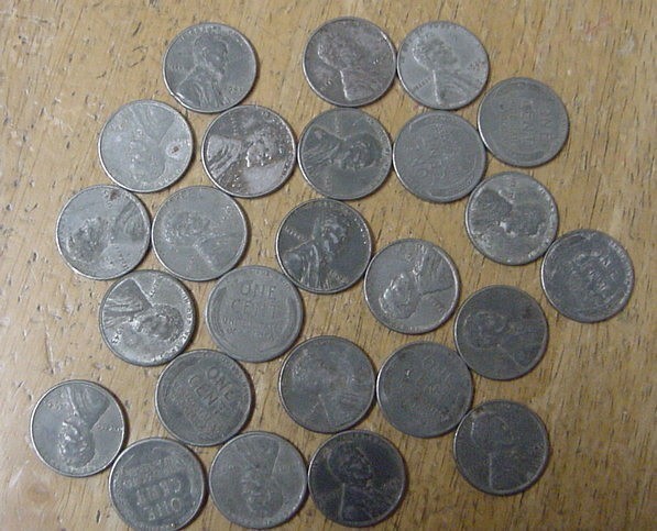 1943 Steel Wartime Wheat Pennies Lot  25-img-0