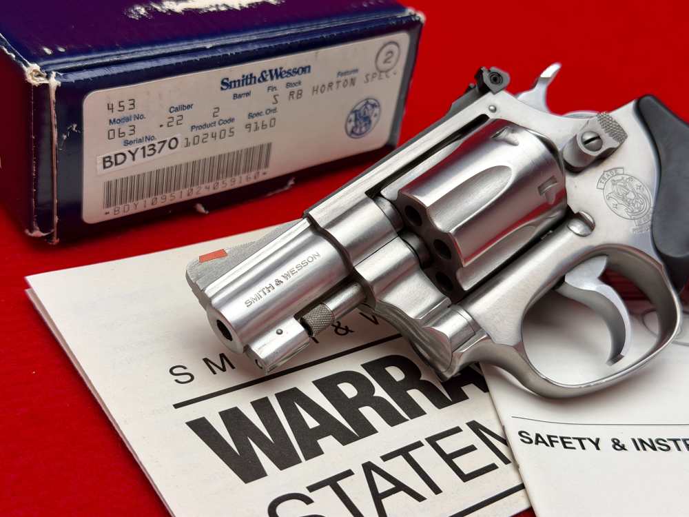 1989 Smith & Wesson 63-3 Stainless .22LR 2" Barrel In Original Box!-img-1