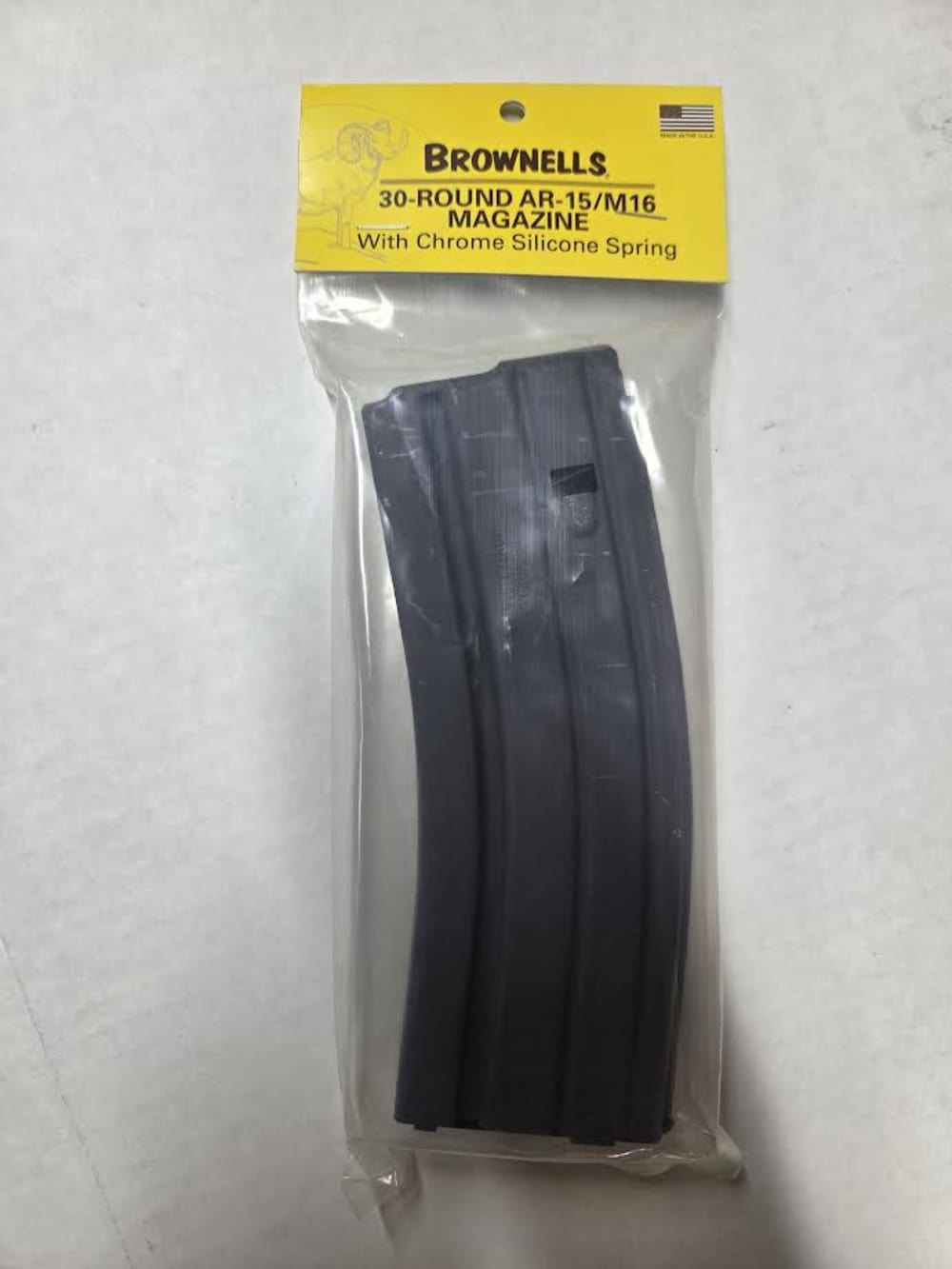 Brownells AR-15 30 Round Gray Magazine With Chrome Silicone Spring-img-0