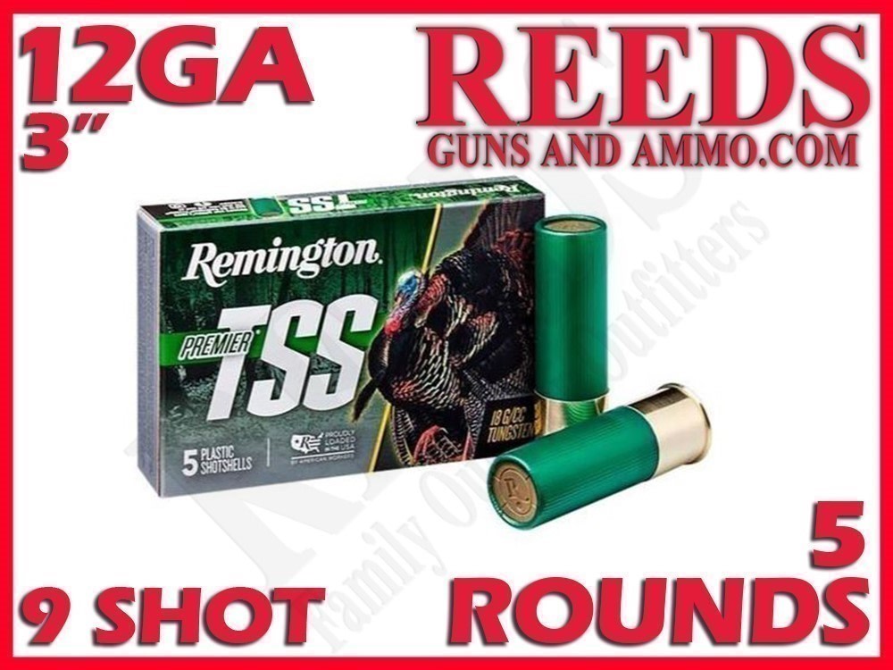 Remington 12 Ga Premier TTS Tungsten Turkey 3in 1-3/4oz 9 Shot 5rds 28045-img-0