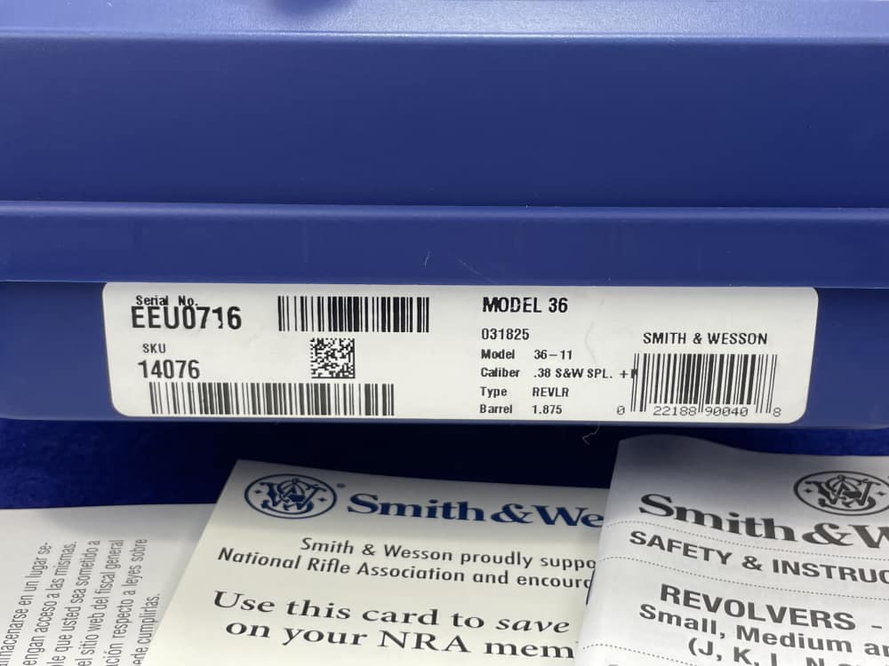 Smith & Wesson 36-11 .38 Spl + P 1.875" Blued *"CHIEFS SPECIAL" SNUBNOSE*-img-4
