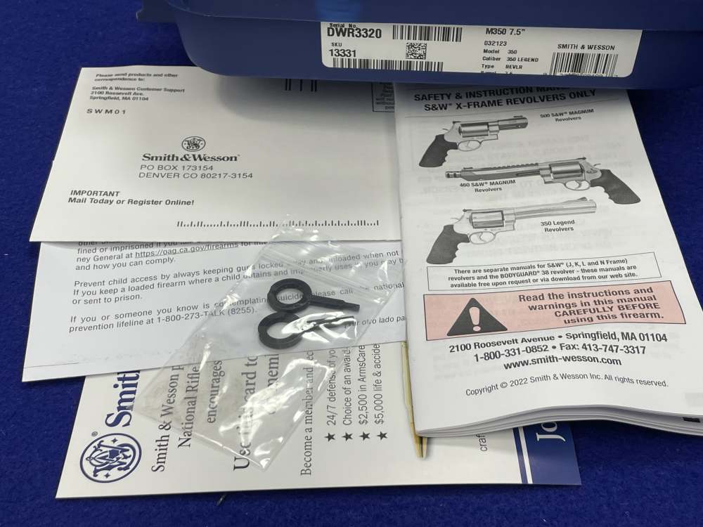 Smith & Wesson 350 .350 Legend 7.5" SS *PORTED BARREL HUNTING REVOLVER*-img-4