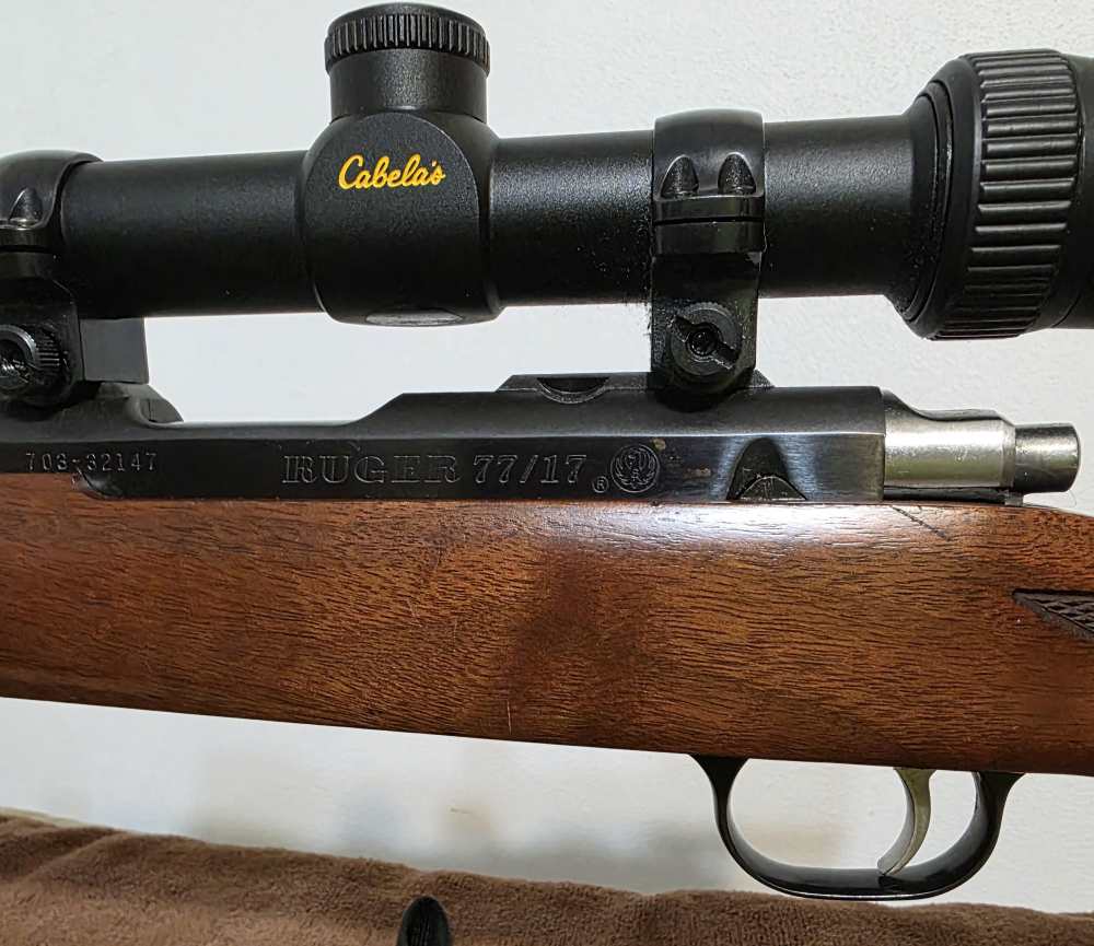 2005 Ruger 77/17. Nice! 17 HMR. Glossy, 22" Barrel. Cabelas CS17 Scope. -img-7