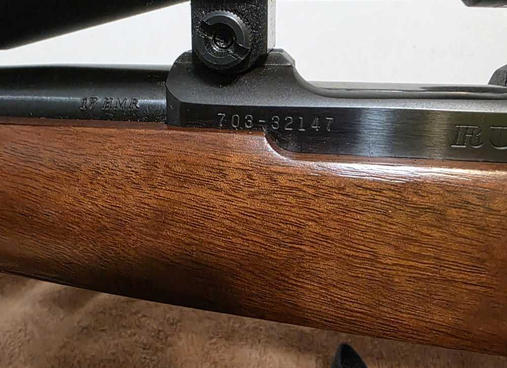 2005 Ruger 77/17. Nice! 17 HMR. Glossy, 22" Barrel. Cabelas CS17 Scope. -img-9