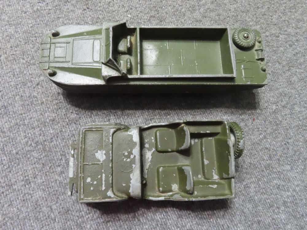 2-WWII ERA METAL TOYS- JEEP AND DUKW LANDING CRAFT WITH MOVING WHEELS-img-3