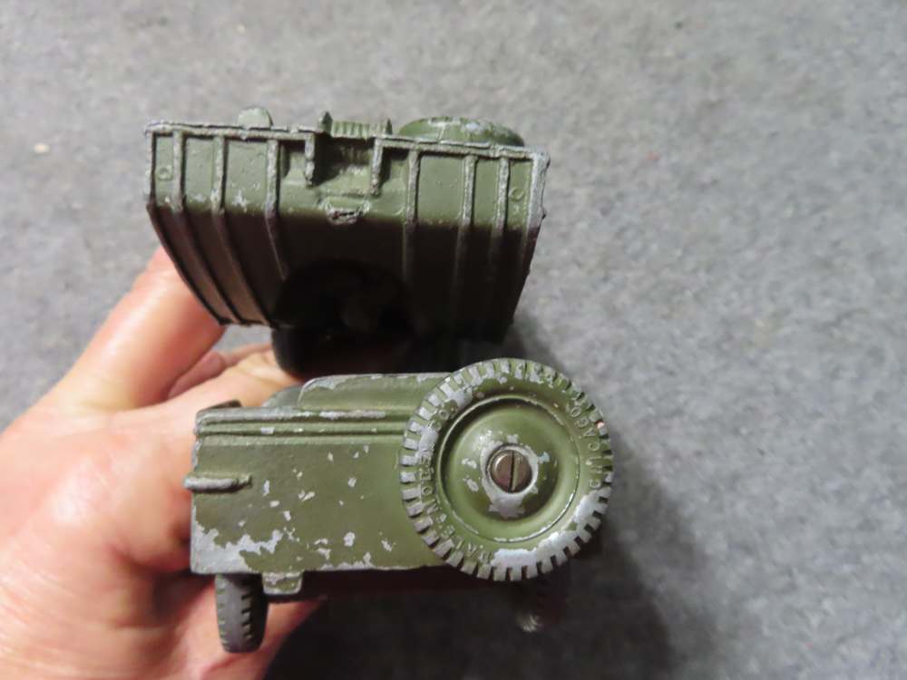 2-WWII ERA METAL TOYS- JEEP AND DUKW LANDING CRAFT WITH MOVING WHEELS-img-7