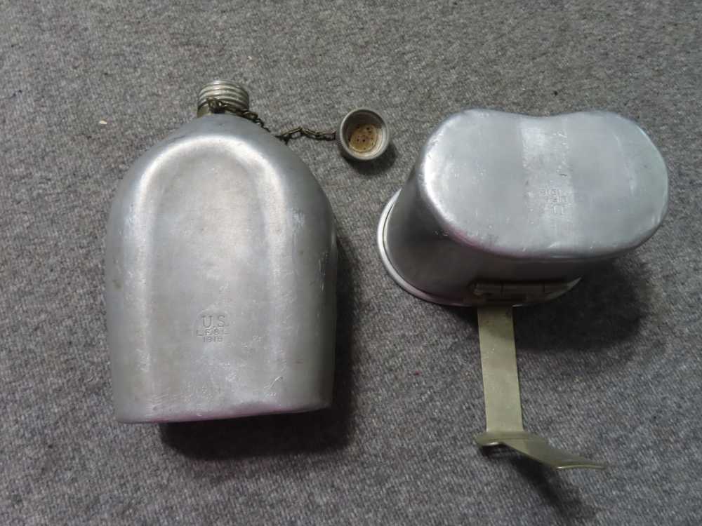 WWI US ARMY CANTEEN, CUP AND COVER, ALL DATED 1917 & 1918, FINE CONDITION-img-6