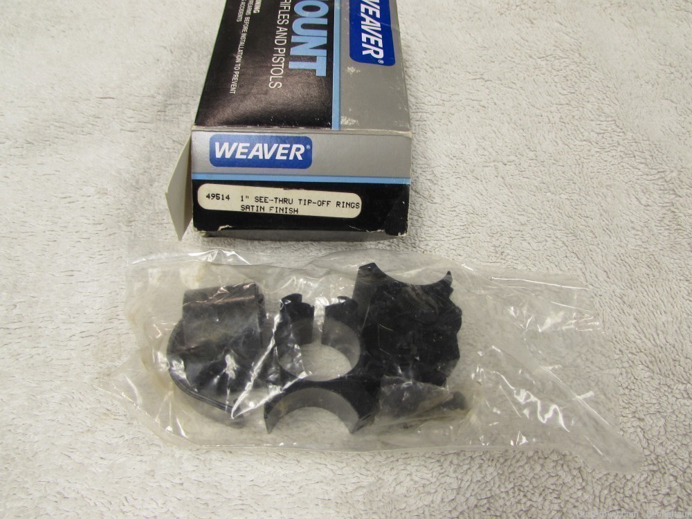 Weaver 1" See-Thru Tip Off Rings #49514 NIB-img-0