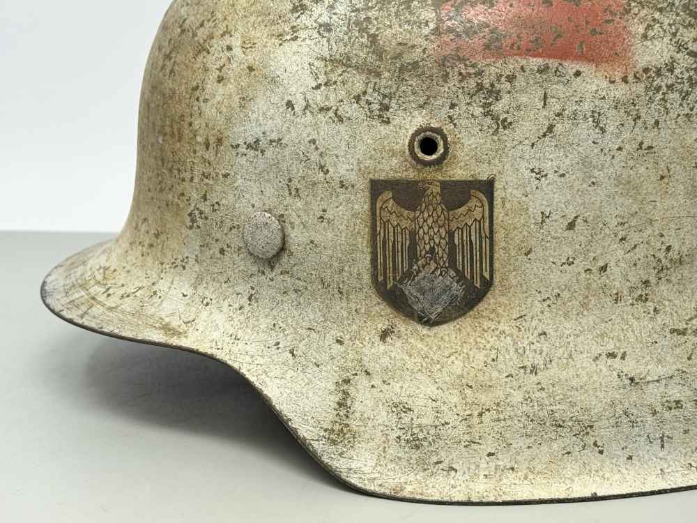 WW2 German M42 Single Decal Medic Helmet CKL64 WWII-img-11