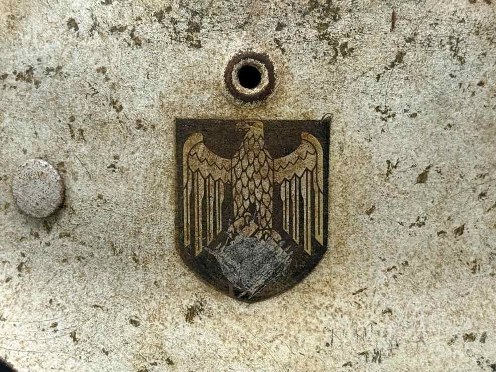 WW2 German M42 Single Decal Medic Helmet CKL64 WWII-img-12