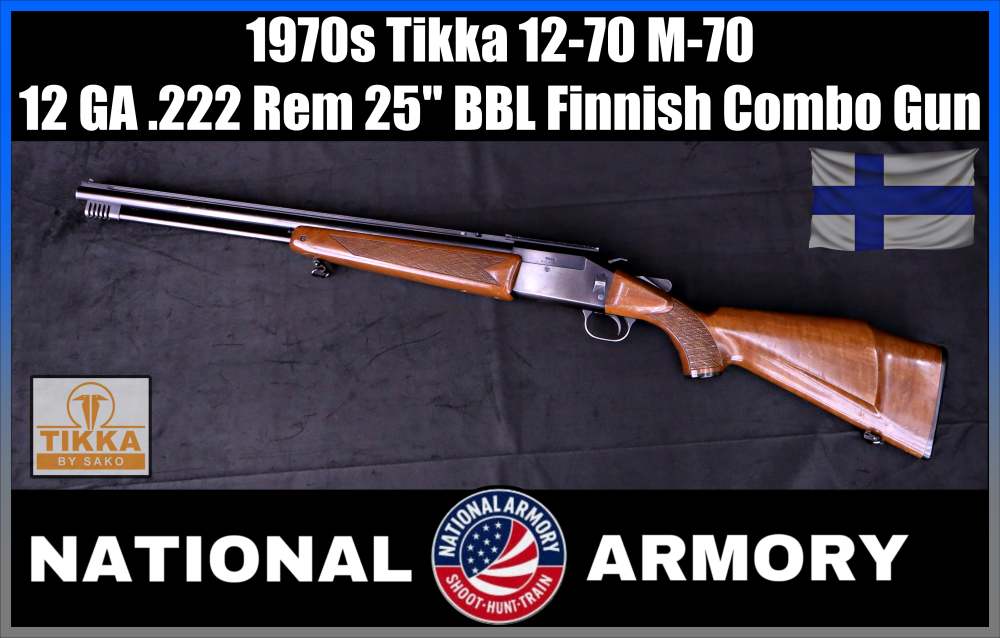 1970s Tikka 12-70 12 GA .222 Rem Over/Under Combo Gun Sako-img-0