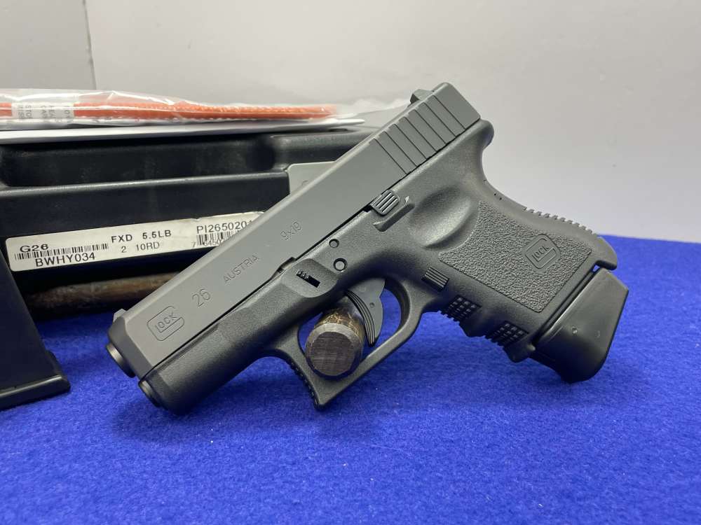 Glock G26 Gen 3 9mm 3.43" Blk *ULTRA-COMPACT CONCEALABLE SEMI-AUTOMATIC*-img-2