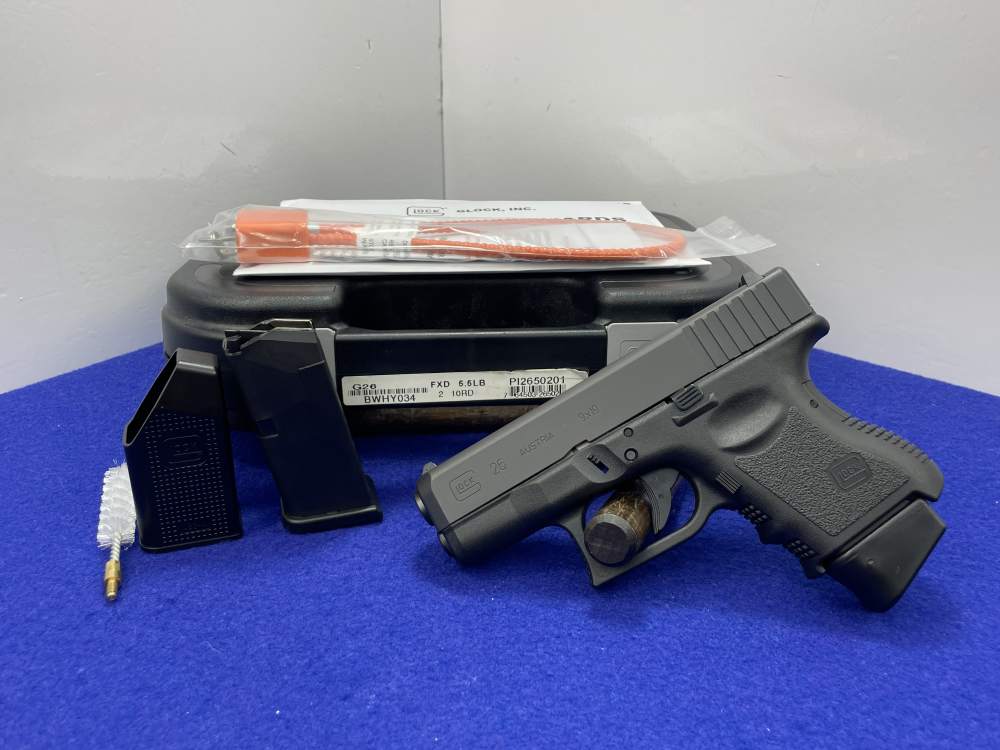 Glock G26 Gen 3 9mm 3.43" Blk *ULTRA-COMPACT CONCEALABLE SEMI-AUTOMATIC*-img-3