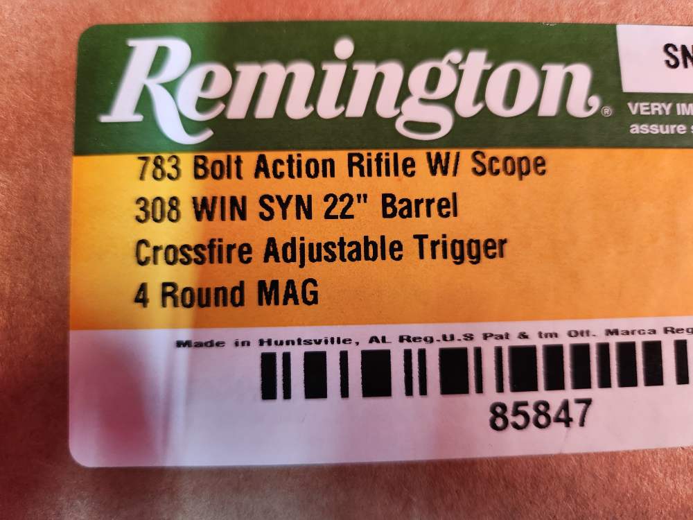 REMINGTON 783 308WIN W/ SCOPE 85847 NEW, OLD STOCK! PENNY AUCTION!-img-16