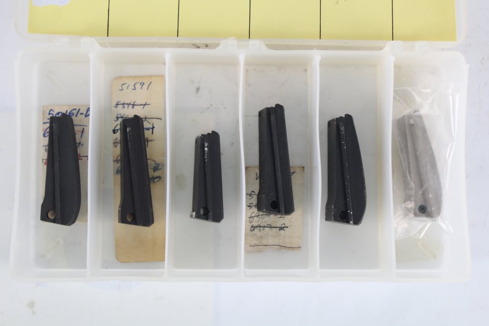 COLT 1911 FACTORY MAINSPRING HOUSINGS – LOT OF 7 – BLUED / NICKEL / OFFICER-img-1