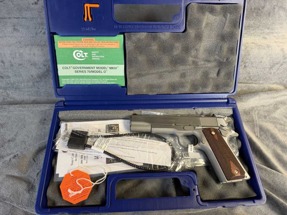 Colt 1911 Government  .38 Super 5” Series 70 Stainless Model O Penny Bid-img-1