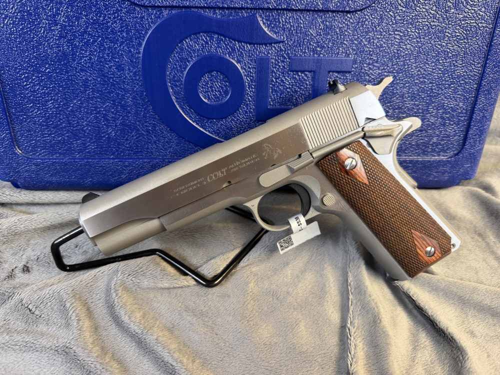 Colt 1911 Government  .38 Super 5” Series 70 Stainless Model O Penny Bid-img-0
