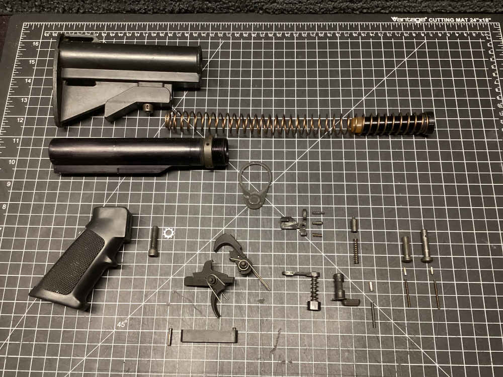 PRE BAN BUSHMASTER XM177 STOCK & COMPLETE LOWER PARTS KIT 2 POSITION TUBE-img-0