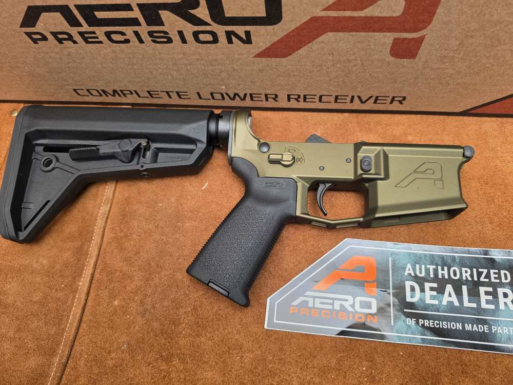 Aero Precision M4E1/AR15 Complete Lower Ambi-Safety OD Green MOE SL Stock-img-0