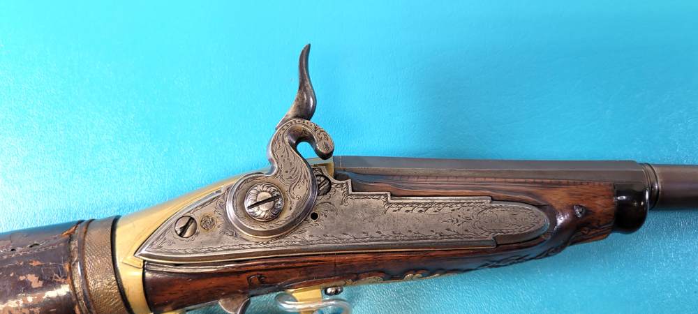 Rare Engraved & Carved Stock Reservoir Air Rifle by Ludwig Zeer of Vienna-img-4