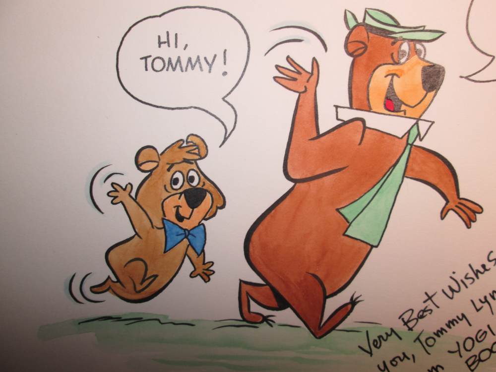 Original 8.5 X 6.5" Cartoon of Yogi Bear, Autographed by RAY DIRGO-img-2