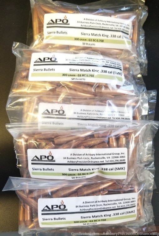 Sierra MatchKing .338 caliber 300gr HPBT Bullets, 50 count-img-1