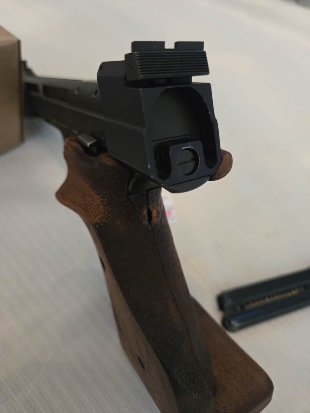 Swiss-made HAEMMERLI 208 Target Pistol, 22LR, adj sights, grips & heel TOP-img-6