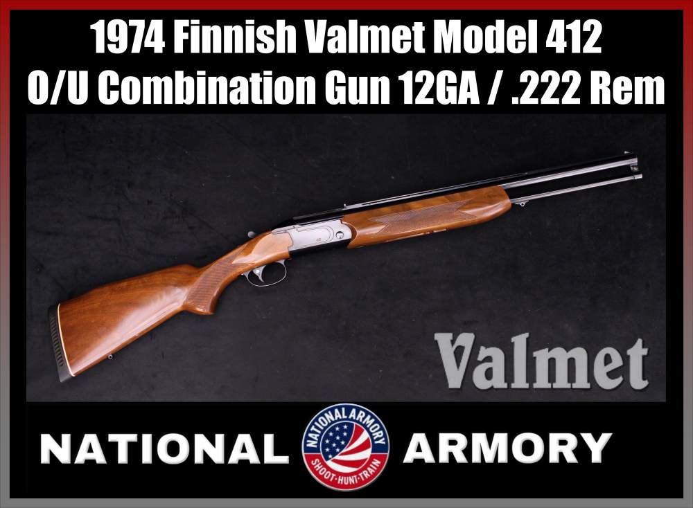 1974 Finnish Valmet Model 412 O/U Combination Gun 12GA / .222 Rem *RARE* -img-0