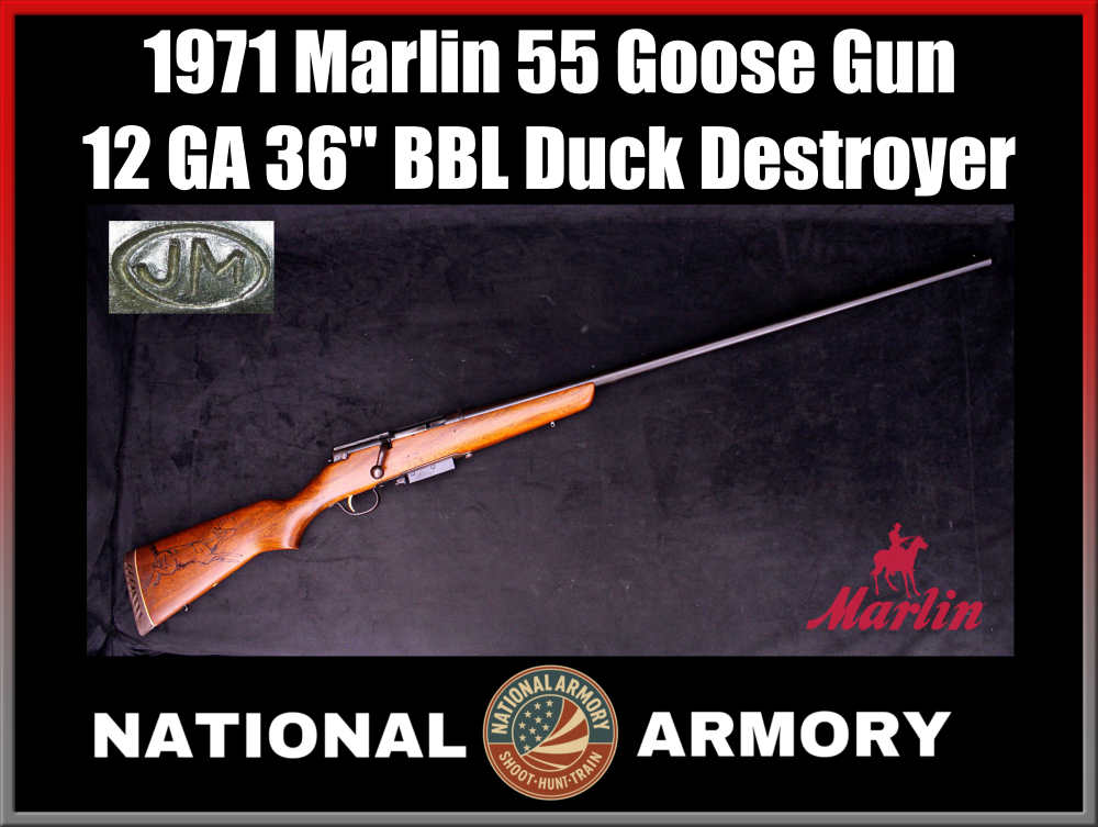 1971 Marlin 55 Goose Gun 12 GA 36" 2+1 Long Range 3" Waterfowl Hunter-img-0