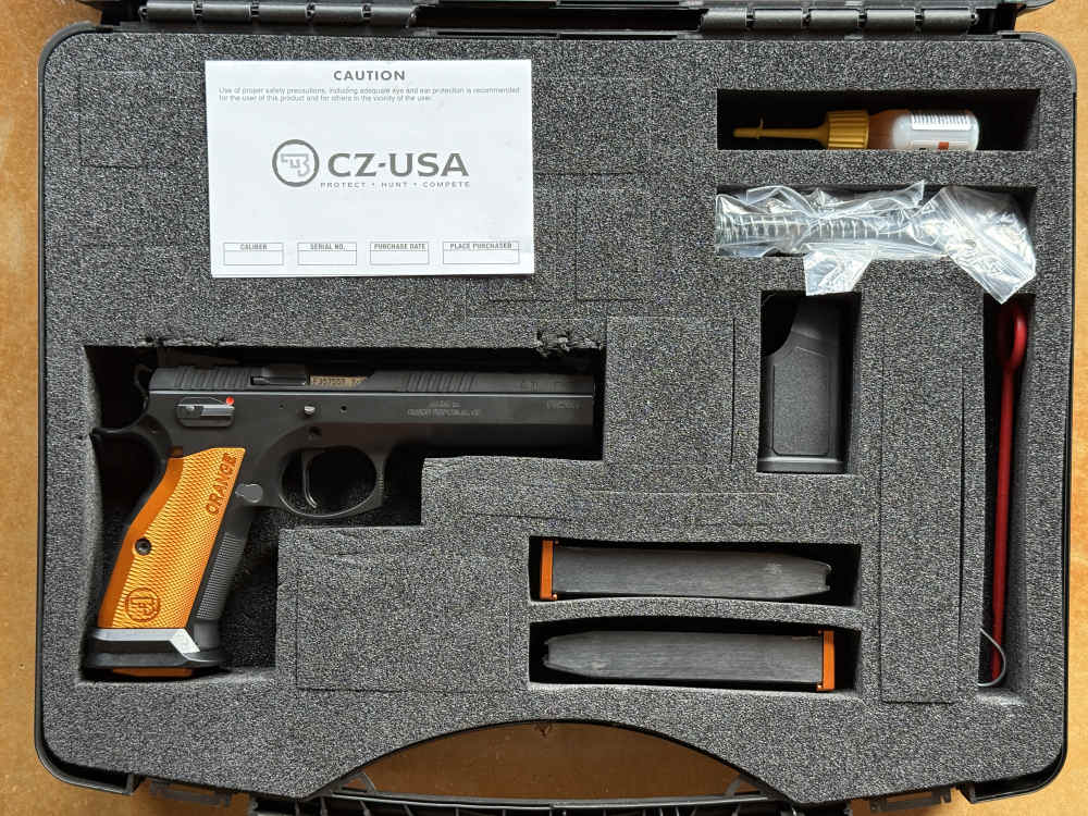 AS-NEW CZ75 TS Tactical Sport ORANGE 9mm TSO 3x 20rd Mag + Case SAO 91261-img-2