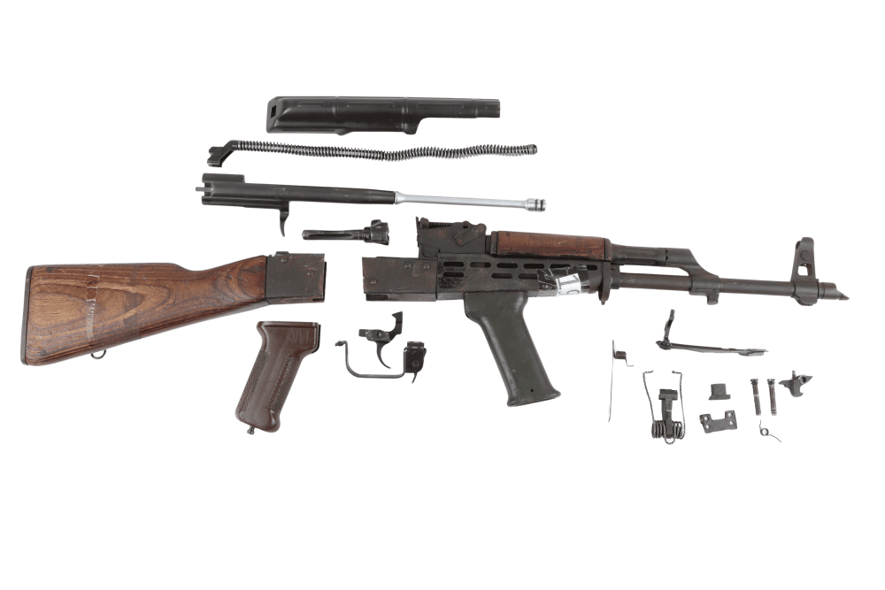 East German MPi-KM AK-47 7.62x39 Parts Kit w/ Populated Barrel & Wood Stock-img-0