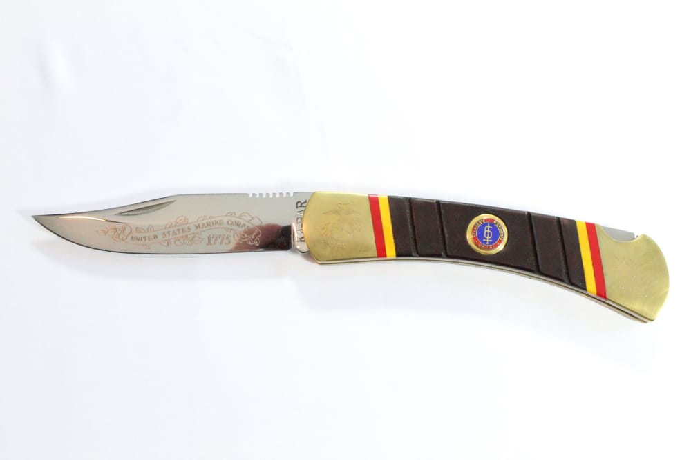 Vintage USMC The Leatherneck Ka-Bar Collection Folding Knife set-img-6