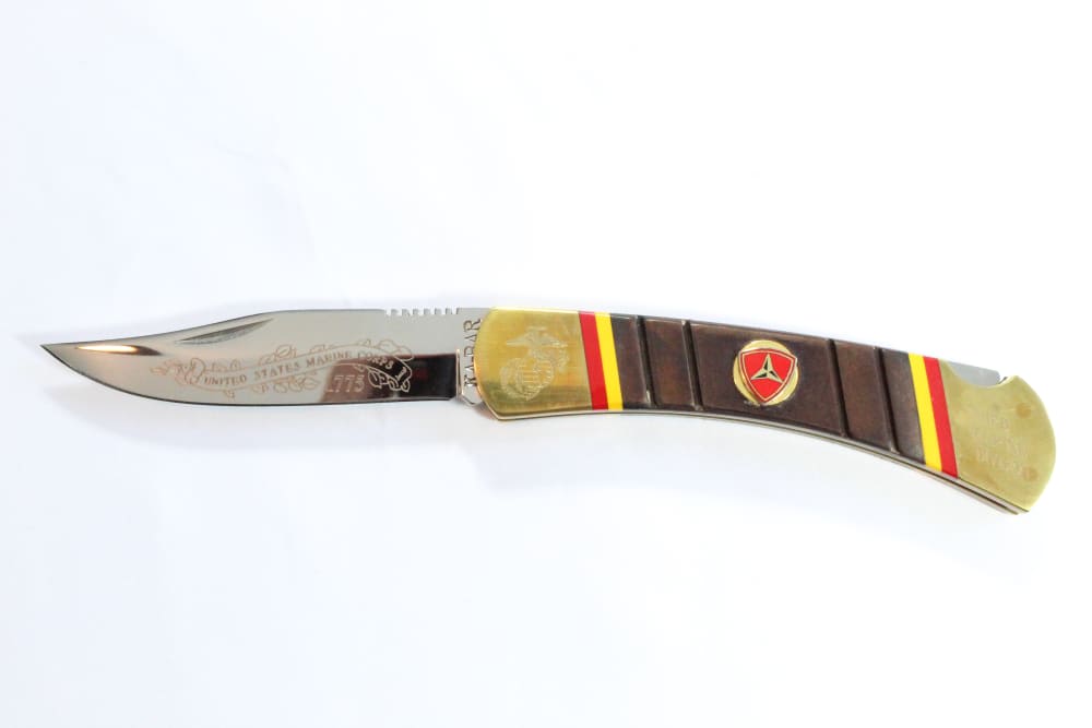 Vintage USMC The Leatherneck Ka-Bar Collection Folding Knife set-img-3