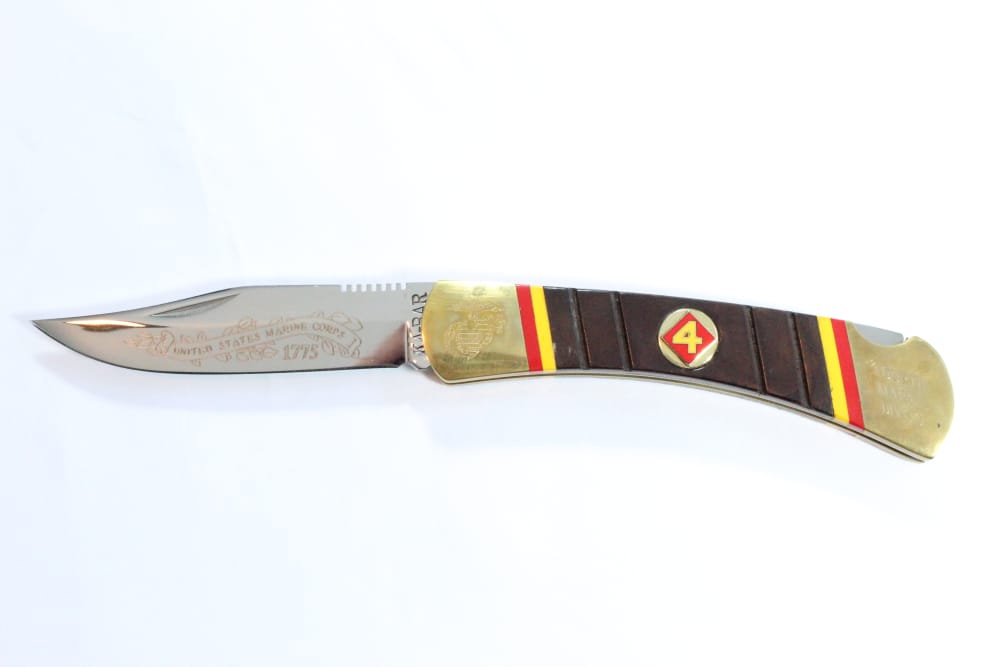 Vintage USMC The Leatherneck Ka-Bar Collection Folding Knife set-img-4