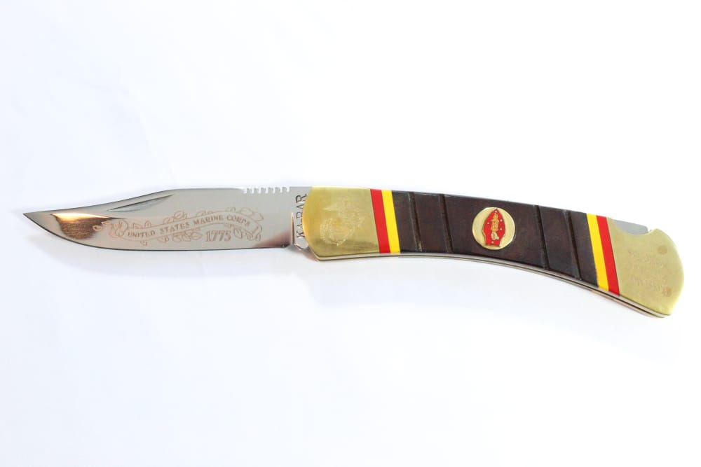 Vintage USMC The Leatherneck Ka-Bar Collection Folding Knife set-img-2