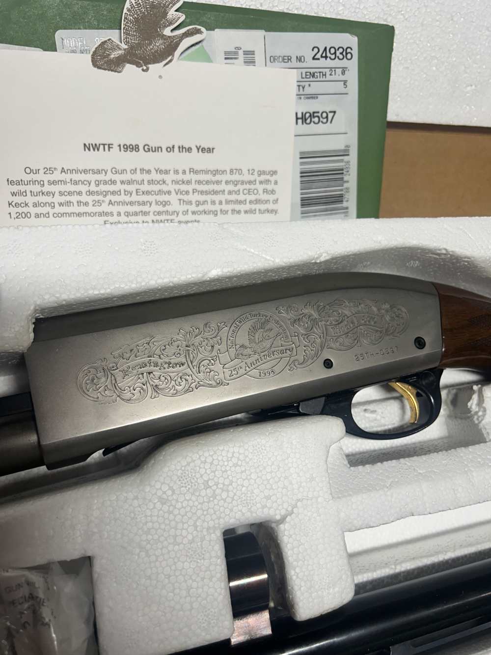 Engraved Remington 870 wingmaster 1998 NWTF 25th anniversary -img-7
