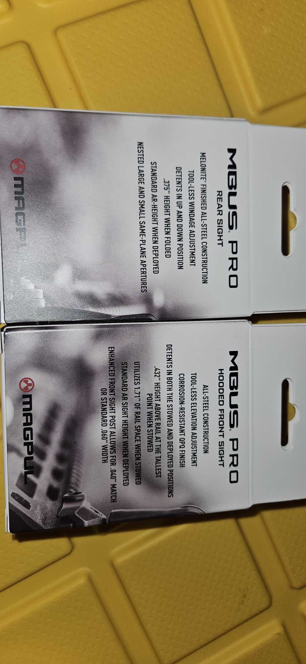 MAGPUL MBUS Pro Sight Set Front Hooded & Rear AR15 M4 M16 Blk. -img-3
