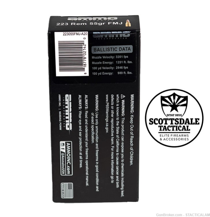 Ammo Inc .223 Remington (5)-20 Rounds FMJ 55Gr-img-2