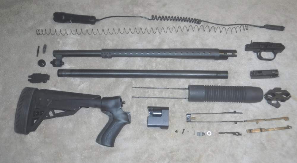 MOSSBERG 500 12GA 8-SHOT SHOTGUN REBUILD PARTS SET.  W/ EXTRAS!-img-0