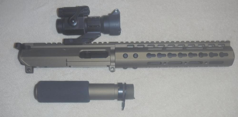 AR 9MM PISTOL UPPER W/ AIMPOINT 2 COMP RED DOT.  EXC!-img-0