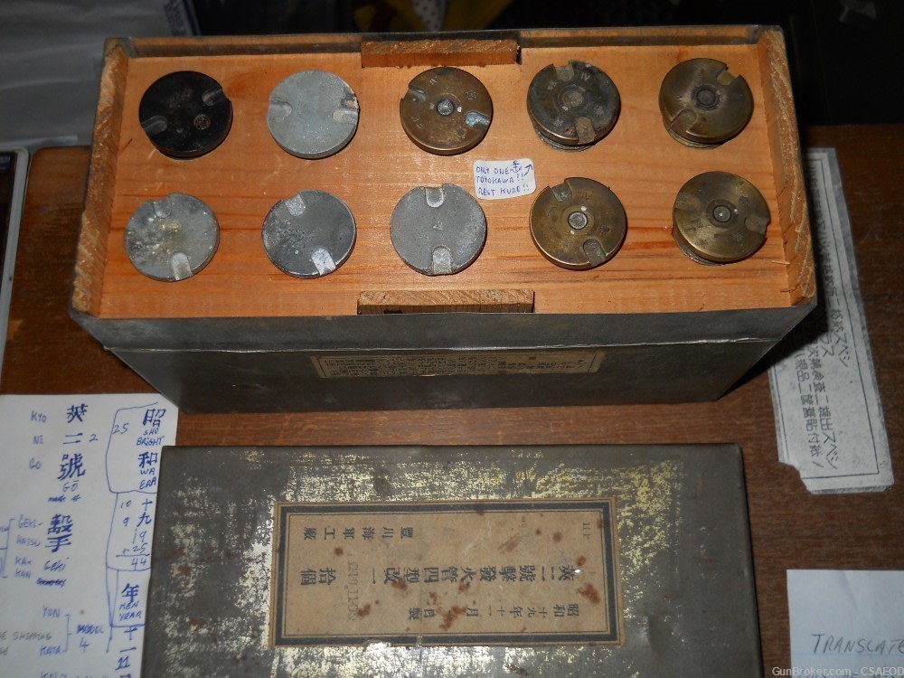 JAPANESE HEAVY ARTILLERY PRIMER BOX  WW2 GUNS AMMO SHELL UNIQUE-TECH-INTEL -img-12