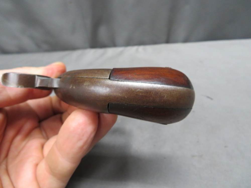 ANTIQUE .36 CALIBER PERCUSSION POCKET / MUFF PISTOL-SCREW BARREL-img-12