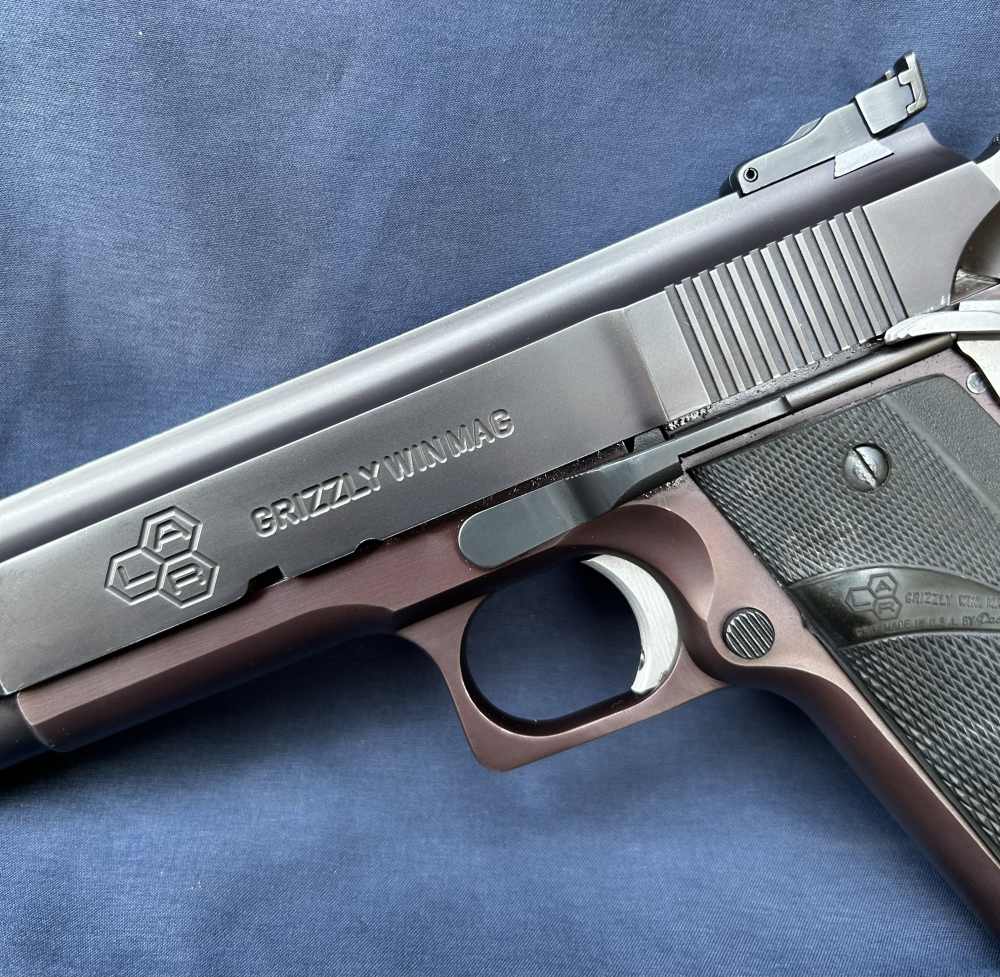 Two Tone LAR Grizzly Mark I .45 Win. Mag Serial #104 and NOS 357 Mag Kit -img-7