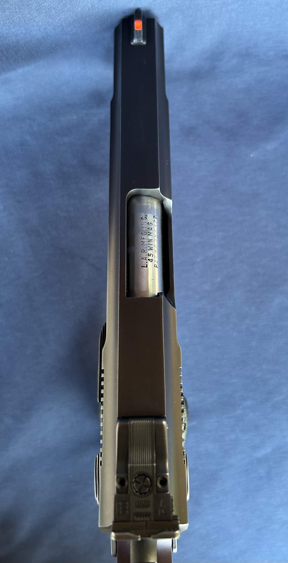 Two Tone LAR Grizzly Mark I .45 Win. Mag Serial #104 and NOS 357 Mag Kit -img-11