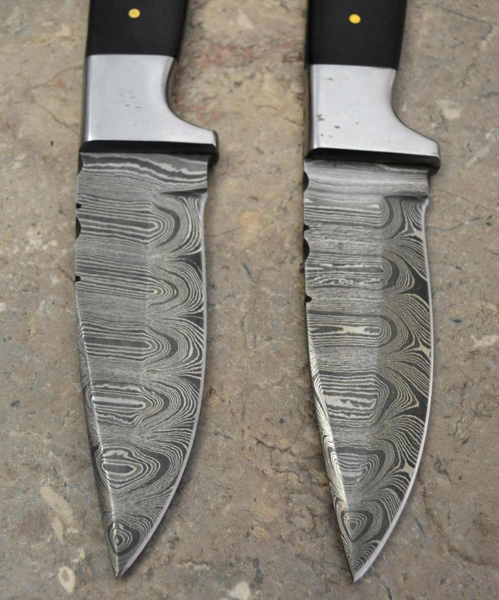  Custom Made Damascus Steel Set of 2 Hunting Knives with Mix Handle (LT 14)-img-2