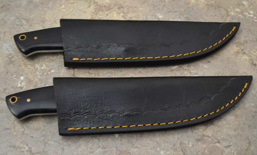  Custom Made Damascus Steel Set of 2 Hunting Knives with Mix Handle (LT 14)-img-7